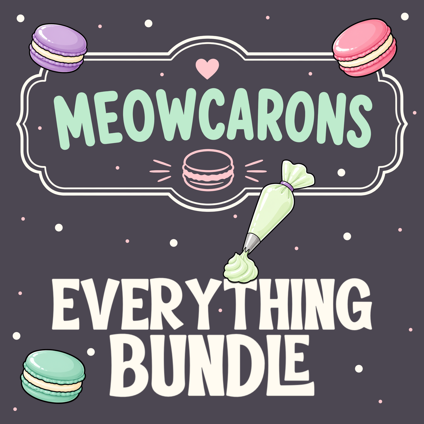 Meowcarons | Kawaii Pop Art Collection | PNG Digital Download