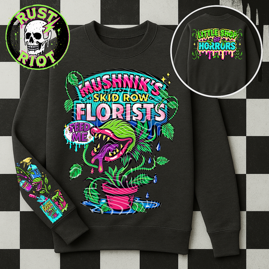 Skid Row Grow | Retro Horror Botanical Tee Graphic | PNG Digital Download