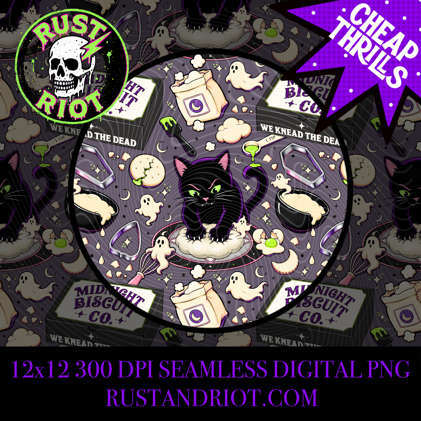 Midnight Biscuit Co. | Occult Cat Bakery Collection  | PNG Digital Download