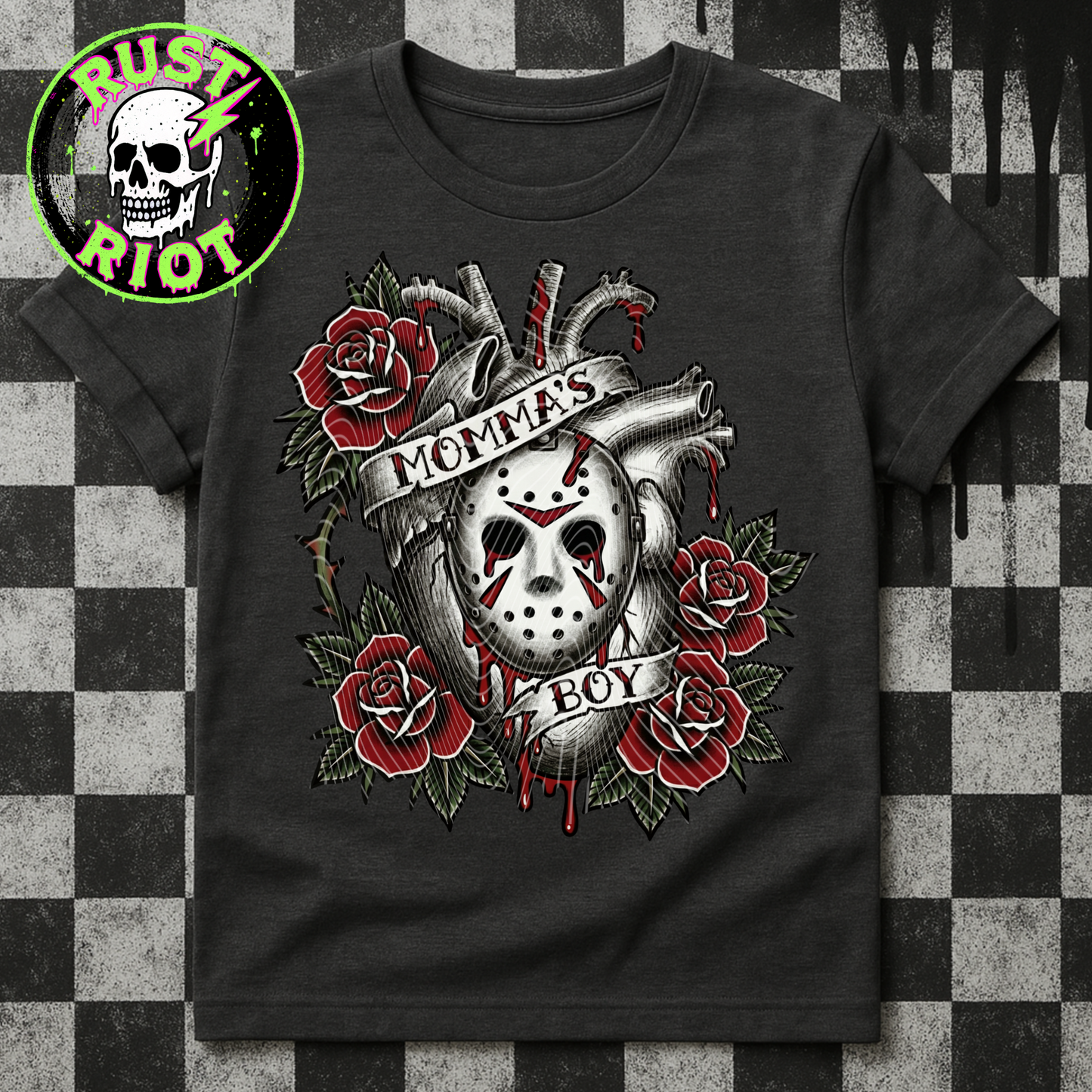 Slasher Tattoo-Style Tee Graphic | PNG Digital Download