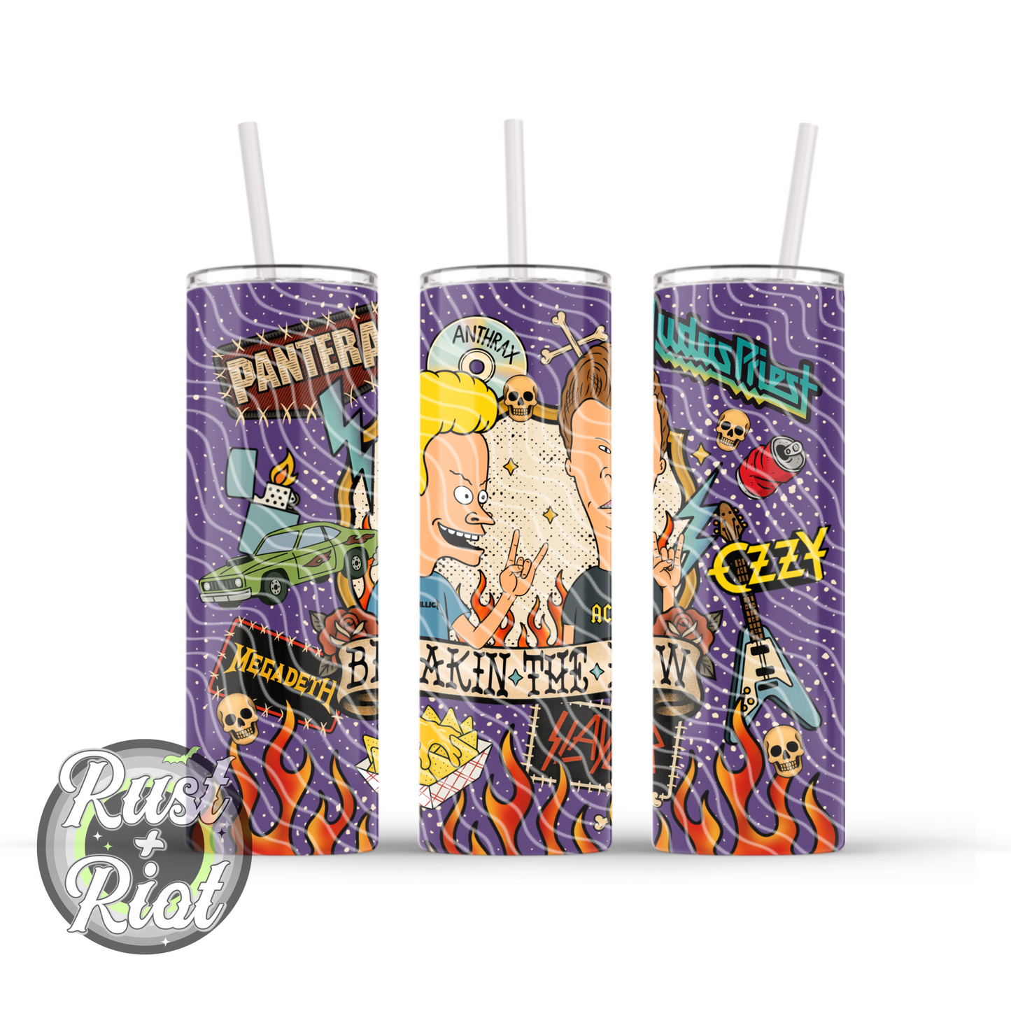 Breakin’ the Law Tumbler Wrap – Tattoo-Style Cartoon Duo PNG (20oz Skinny)