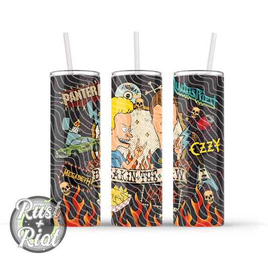 Breakin’ the Law Tumbler Wrap – Tattoo-Style Cartoon Duo PNG (20oz Skinny)