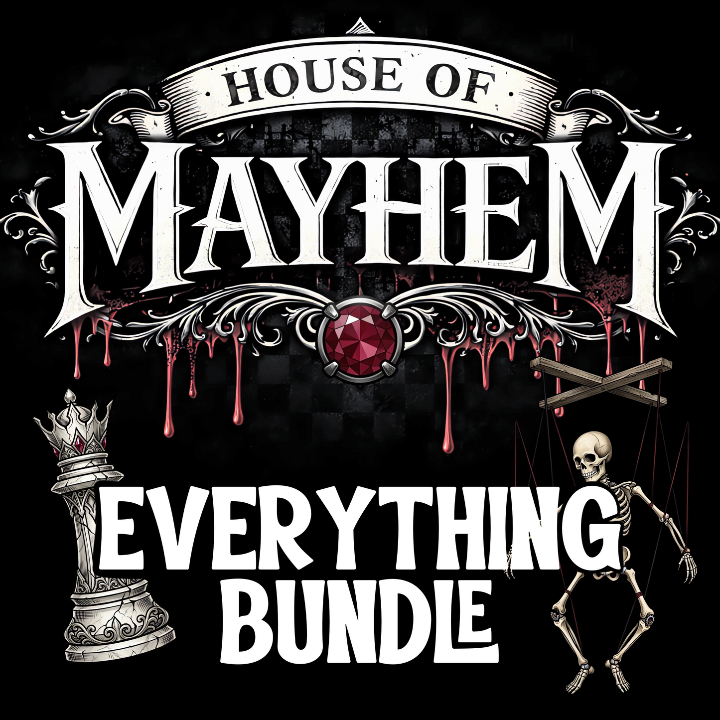 House of Mayhem Everything Bundle | Gothic Tarot Graphic Set | PNG Digital Download