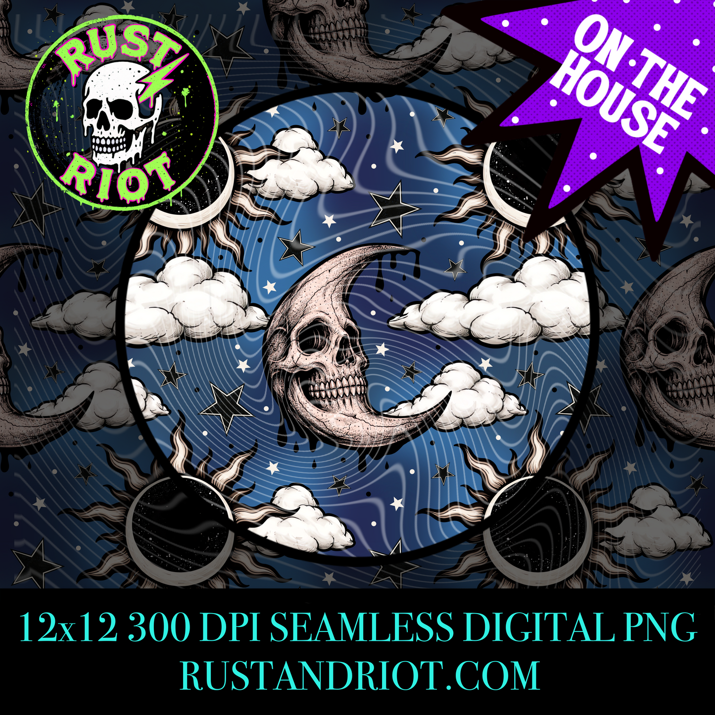 Drippy Moon | Freebie | PNG Digital Download