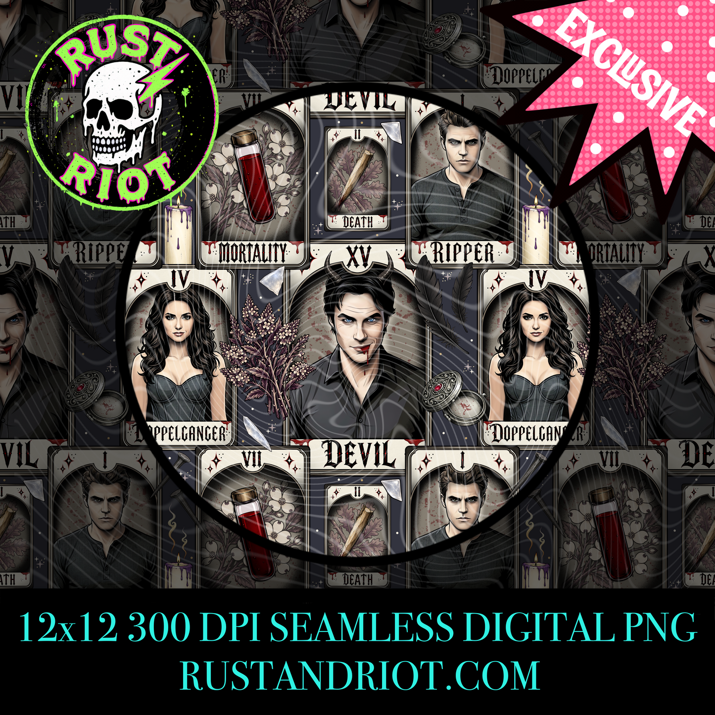 Bloodline Arcana Everything Bundle | Neo Trad Vampire Tarot Collection | PNG Digital Download