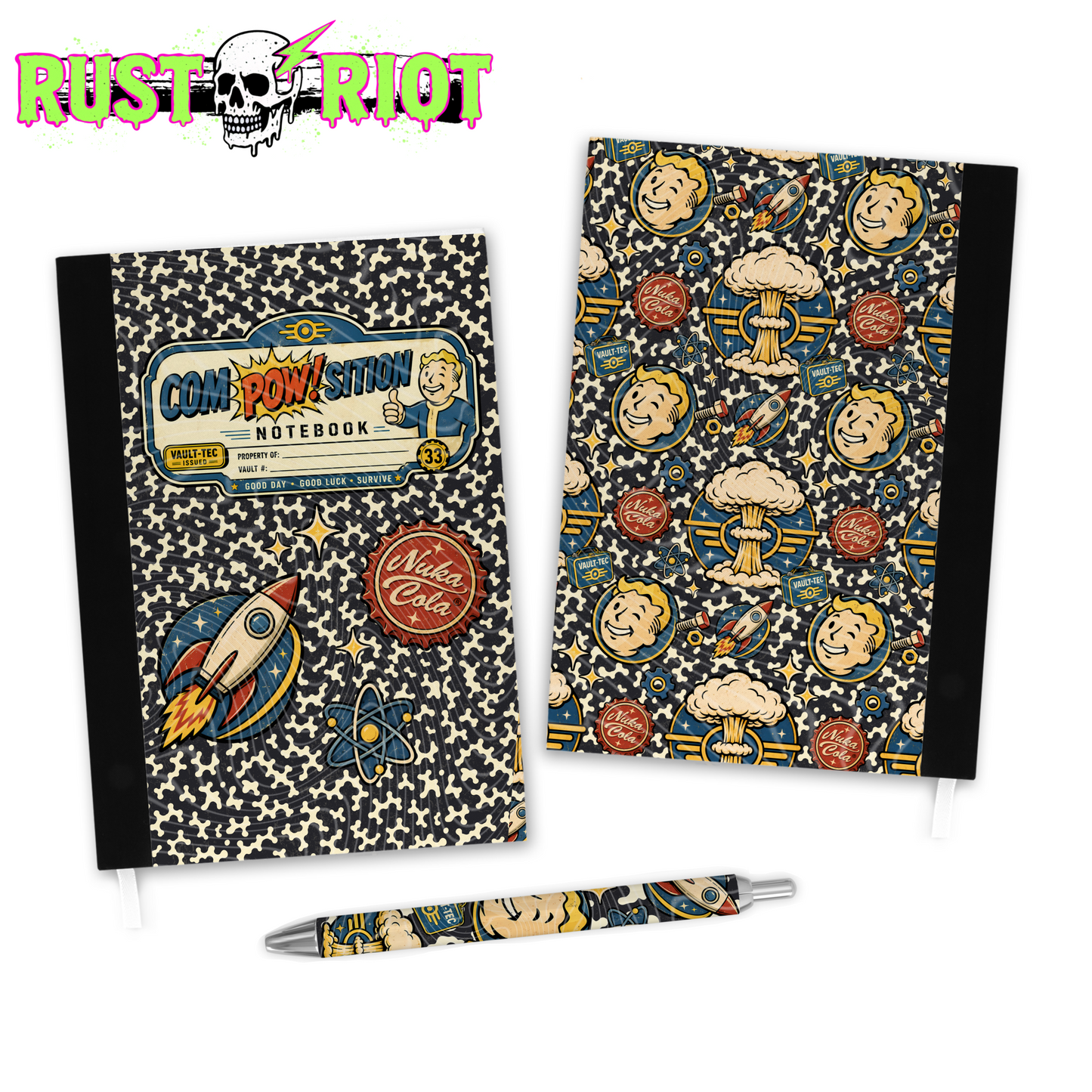 Wasteland Notebook Set | Coordinating Covers + Pen Wrap | PNG Digital Download