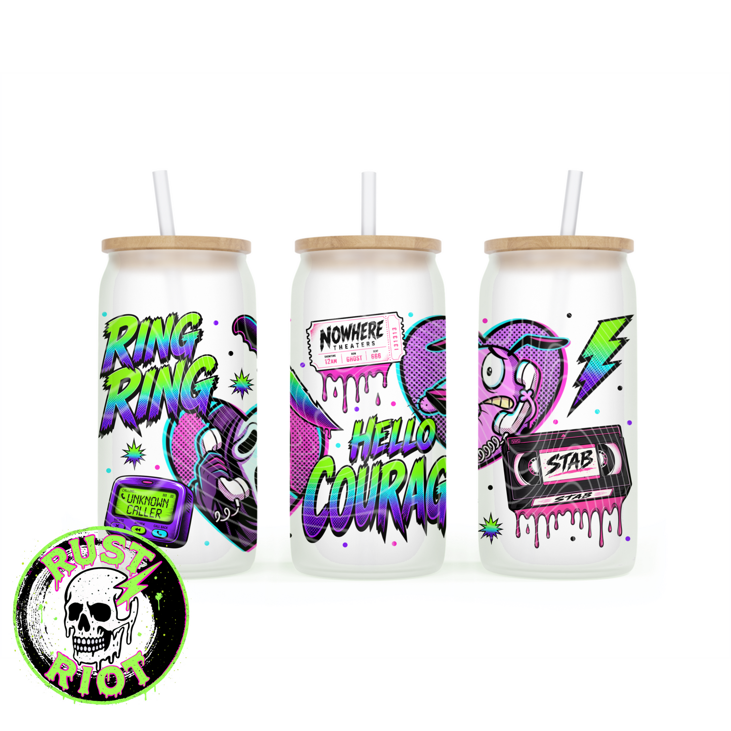 Nowhere Calls | Neon Comic Horror Graphic Set | PNG Digital Download
