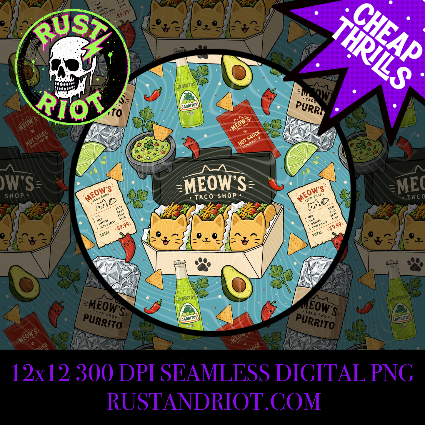 Meow’s Taco Shop | Cute Taco Cats | PNG Digital Download