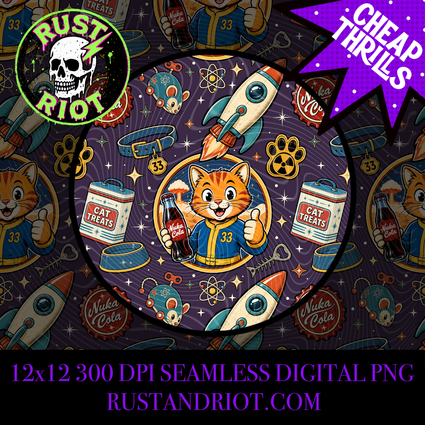 Fallmeowt | Retro Wasteland Cat Collection | PNG Digital Download