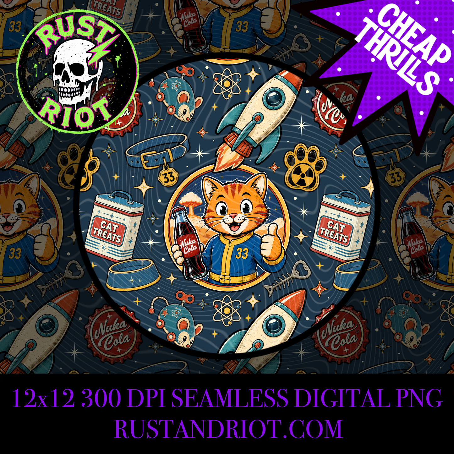 Fallmeowt | Retro Wasteland Cat Collection | PNG Digital Download