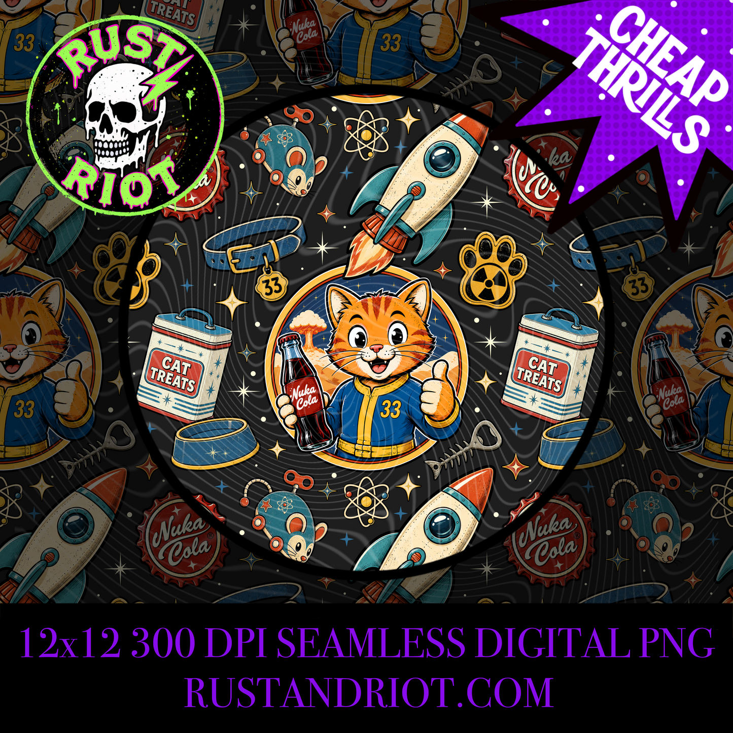 Fallmeowt | Retro Wasteland Cat Collection | PNG Digital Download