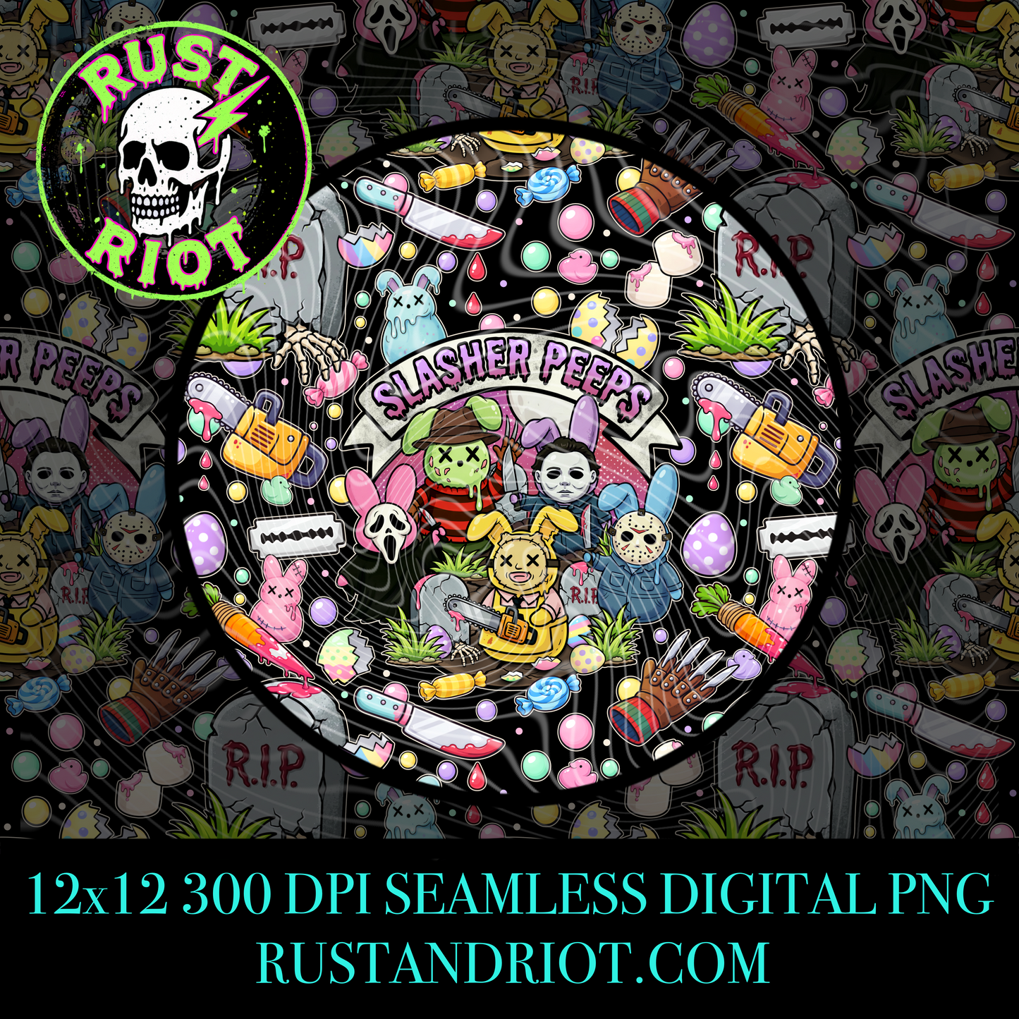 Slashy Easter Everything Bundle | Pastel Horror Graphic Set | PNG Digital Download