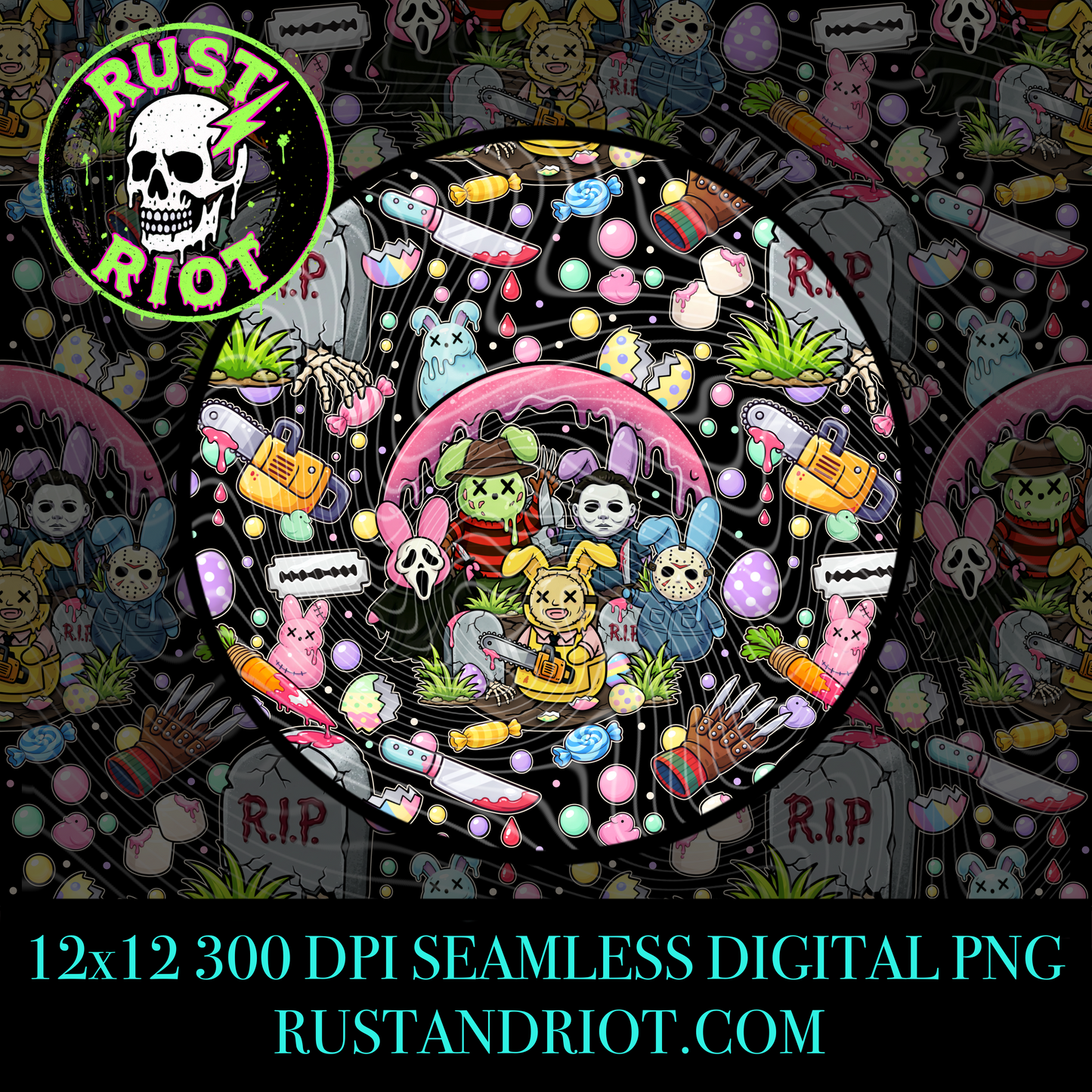 Slashy Easter Everything Bundle | Pastel Horror Graphic Set | PNG Digital Download