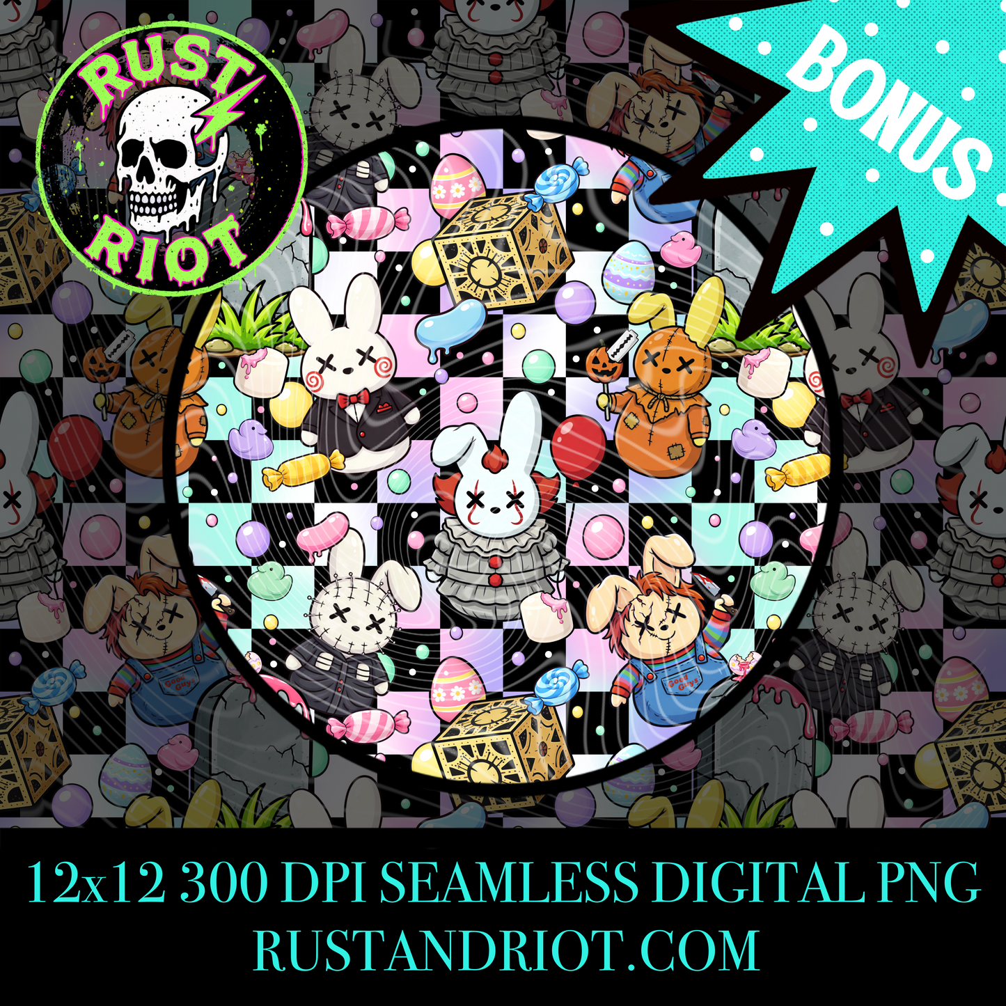 Slashy Easter Everything Bundle | Pastel Horror Graphic Set | PNG Digital Download
