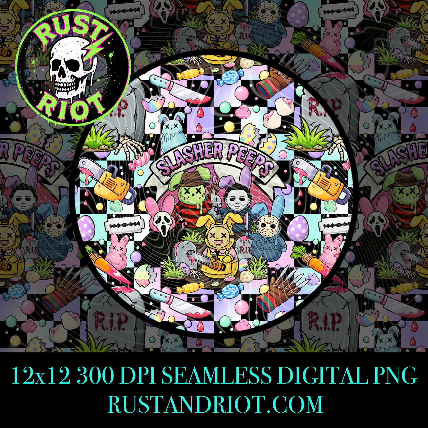 Slashy Easter Everything Bundle | Pastel Horror Graphic Set | PNG Digital Download