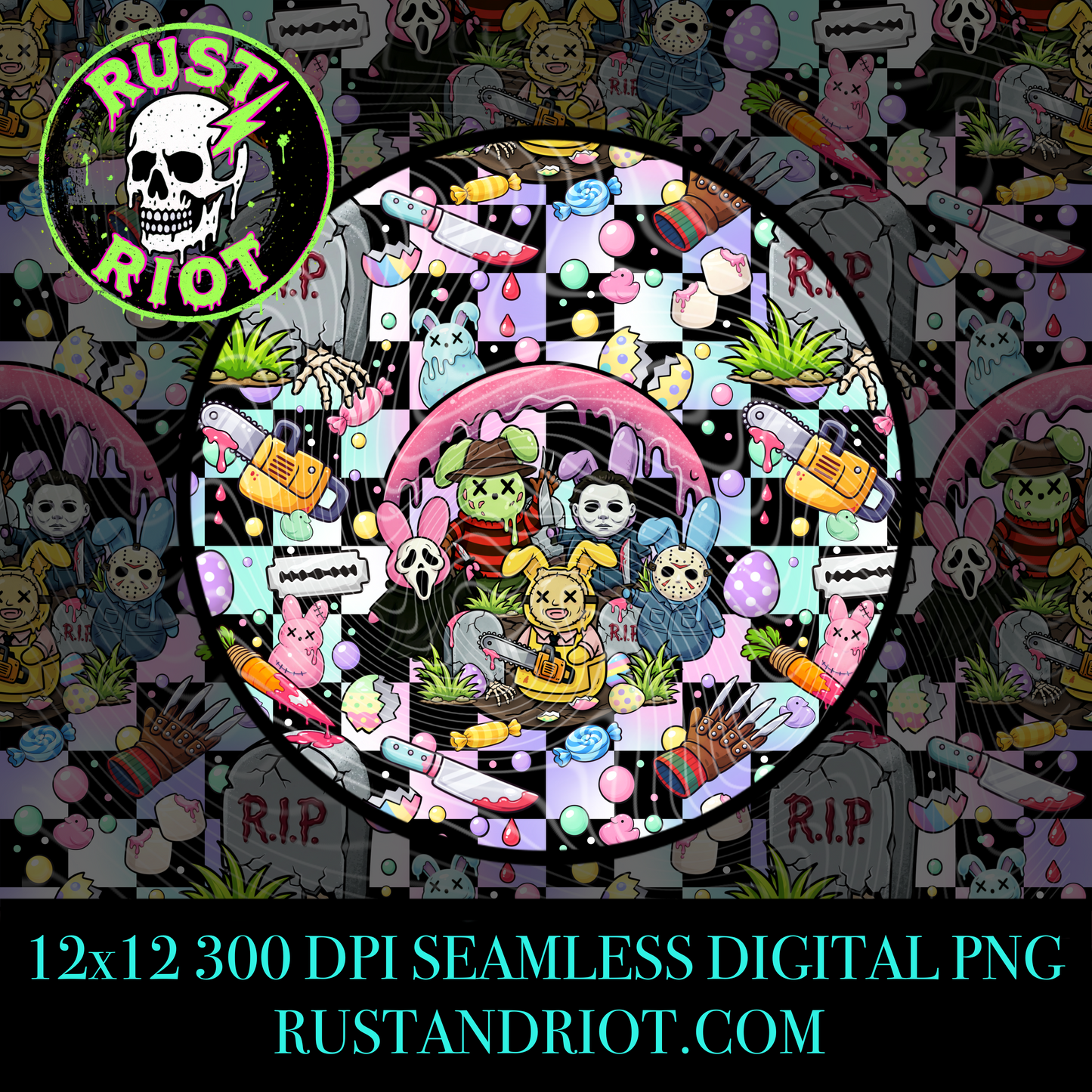 Slashy Easter Everything Bundle | Pastel Horror Graphic Set | PNG Digital Download
