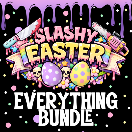 Slashy Easter Everything Bundle | Pastel Horror Graphic Set | PNG Digital Download