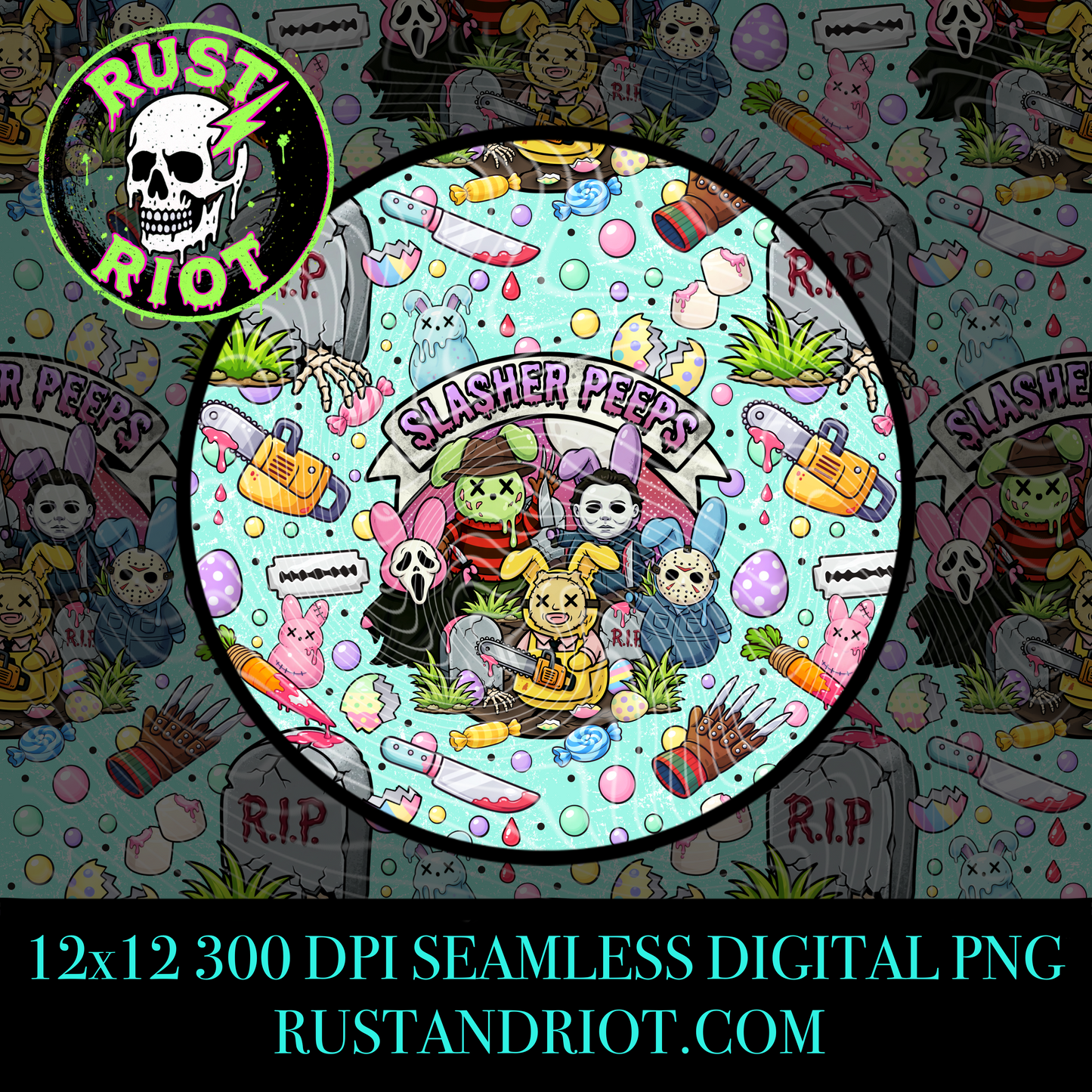 Slashy Easter Everything Bundle | Pastel Horror Graphic Set | PNG Digital Download