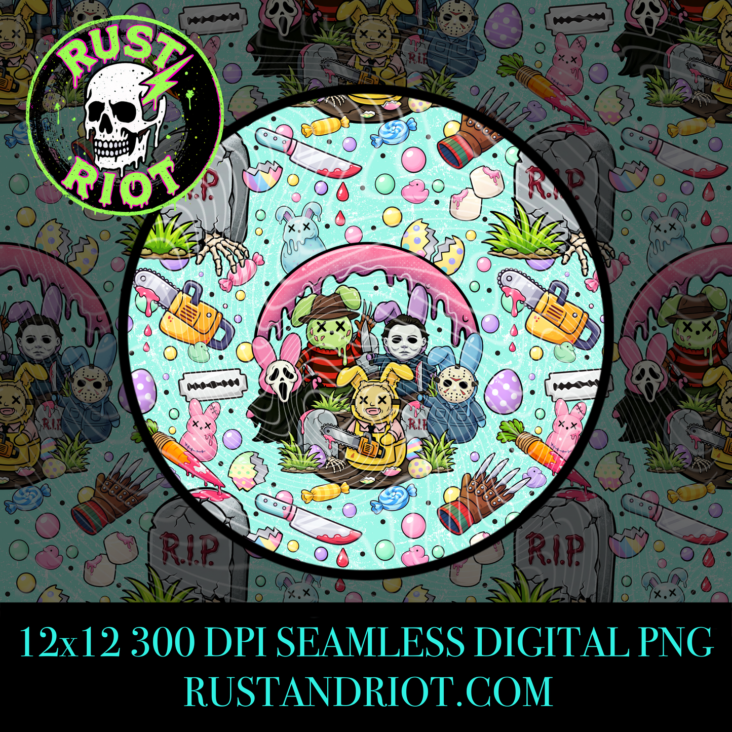 Slashy Easter Everything Bundle | Pastel Horror Graphic Set | PNG Digital Download