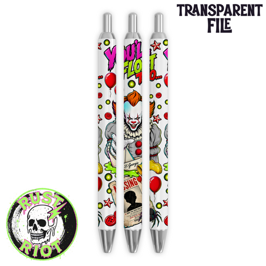 Derry After Dark Pen Wrap | Neon Comic Horror | PNG Digital Download