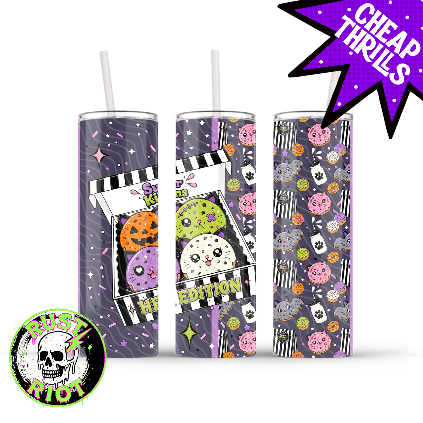 Sugar Kittens Hex Edition | Halloween Cat Donut Collection | PNG Digital Download