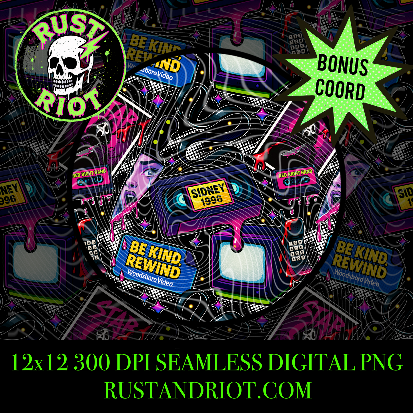 Now Screaming Seamless Pattern | Horror Comic Design | Digital Download PNG for Sublimation & Fabric Printing