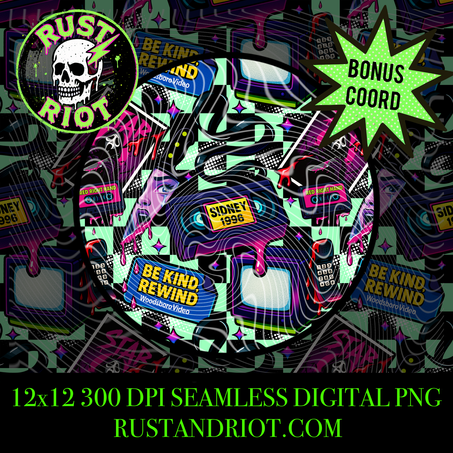 Now Screaming Seamless Pattern | Horror Comic Design | Digital Download PNG for Sublimation & Fabric Printing