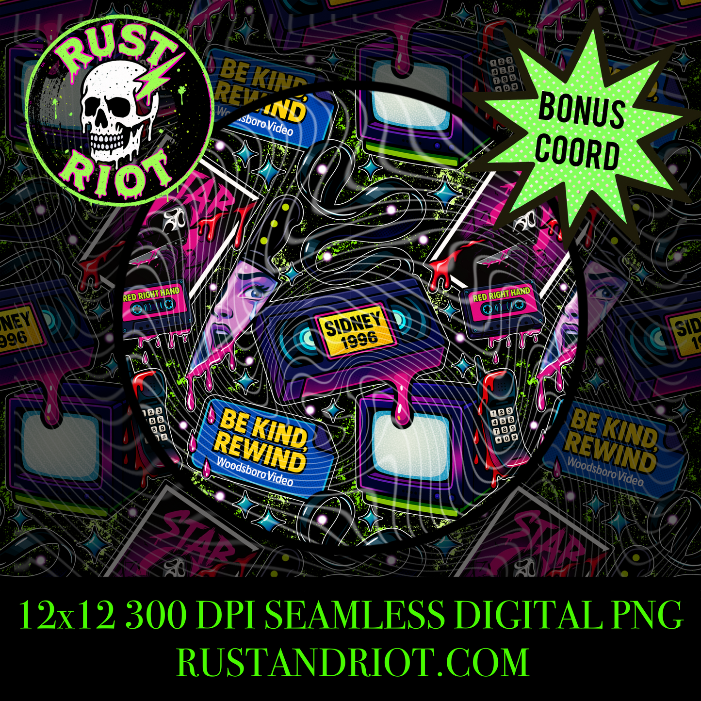 Now Screaming Seamless Pattern | Horror Comic Design | Digital Download PNG for Sublimation & Fabric Printing