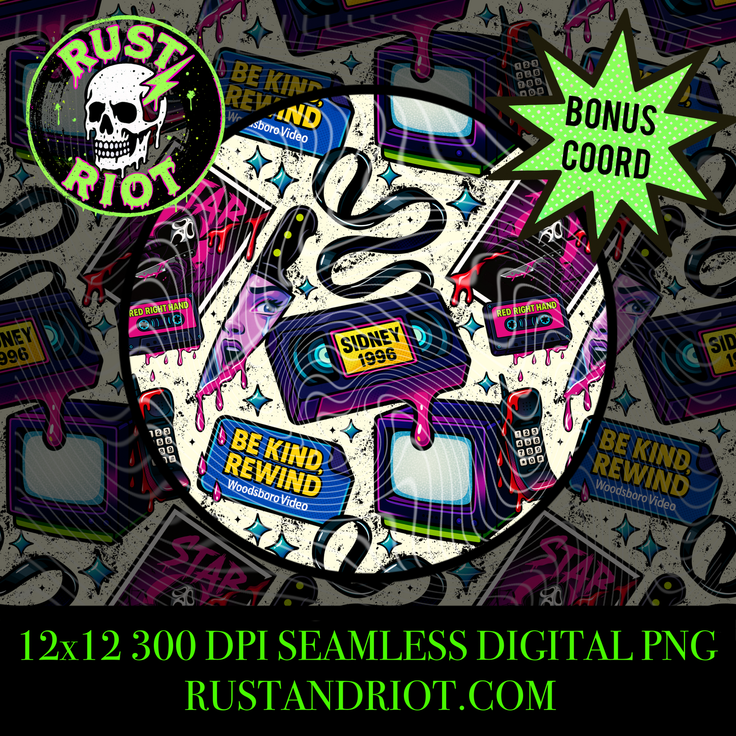 Now Screaming Seamless Pattern | Horror Comic Design | Digital Download PNG for Sublimation & Fabric Printing