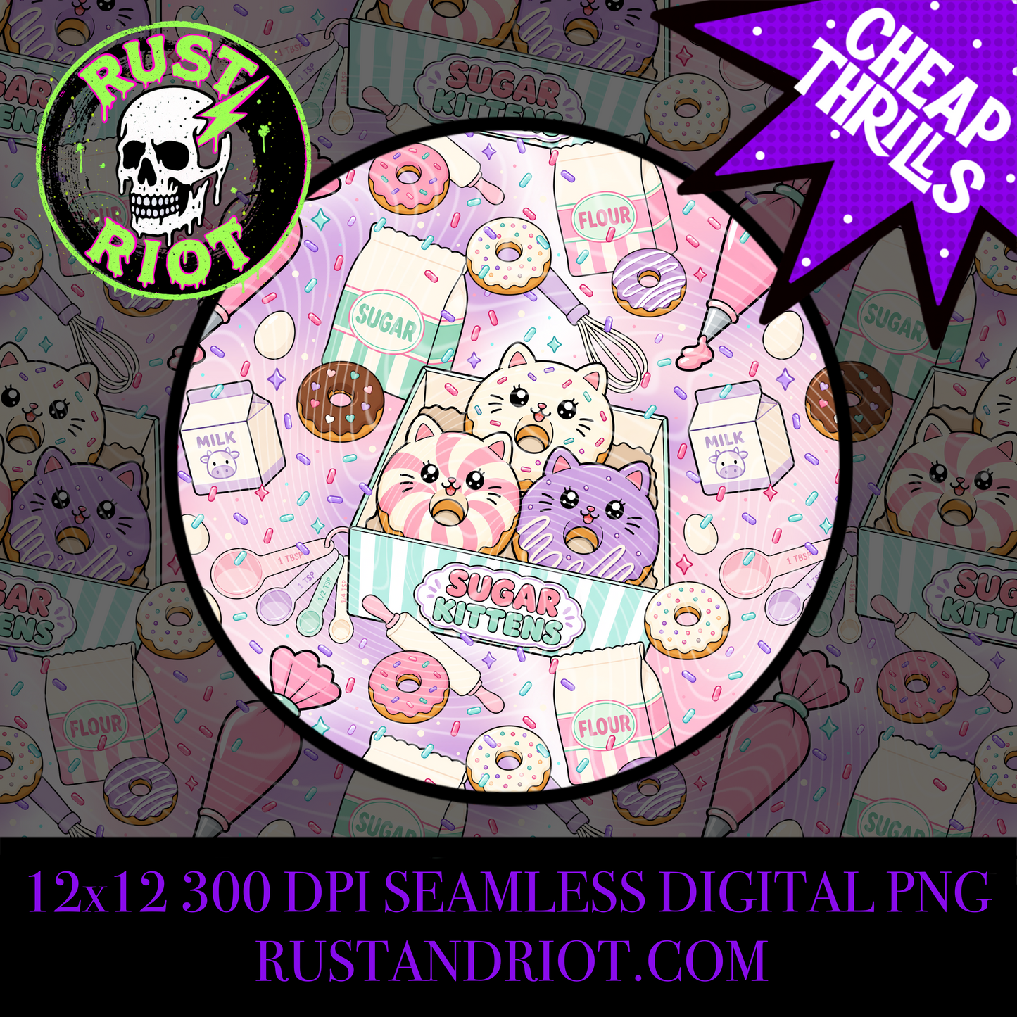 Sugar Kittens | Kawaii Cat Donut Collection | PNG Digital Download