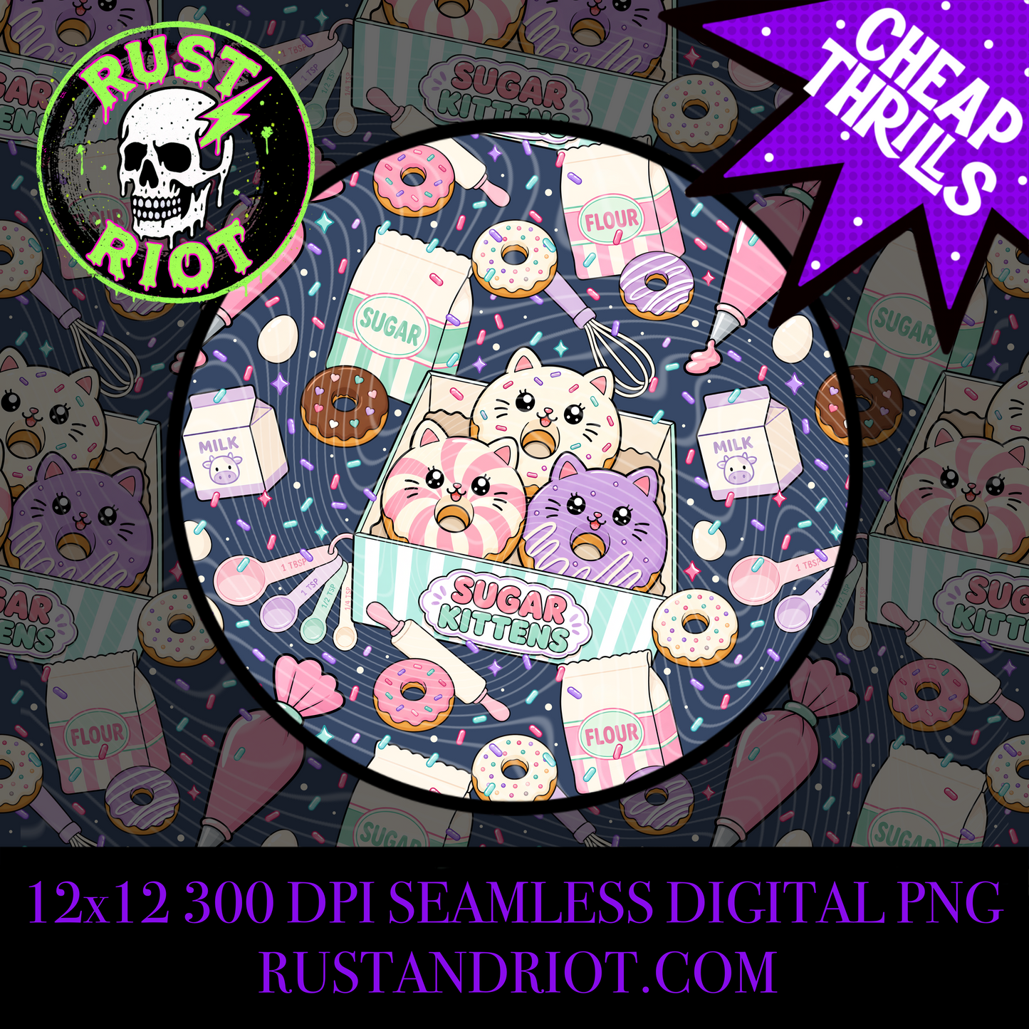 Sugar Kittens | Kawaii Cat Donut Collection | PNG Digital Download