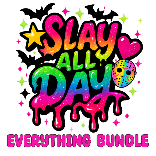 Slay All Day Bundle - Rainbow Horror PNG Set for Sublimation, DTF, Paper, Fabric and Crafts