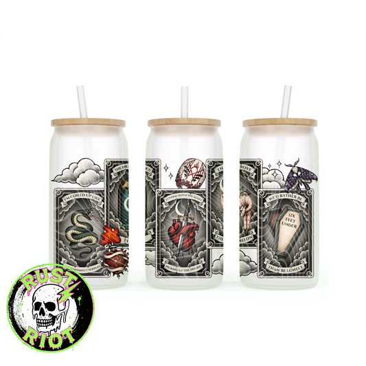 Sacred & Serpentine | Dark Neo Trad Tarot | 16oz Glass Can Wrap PNG Digital Download