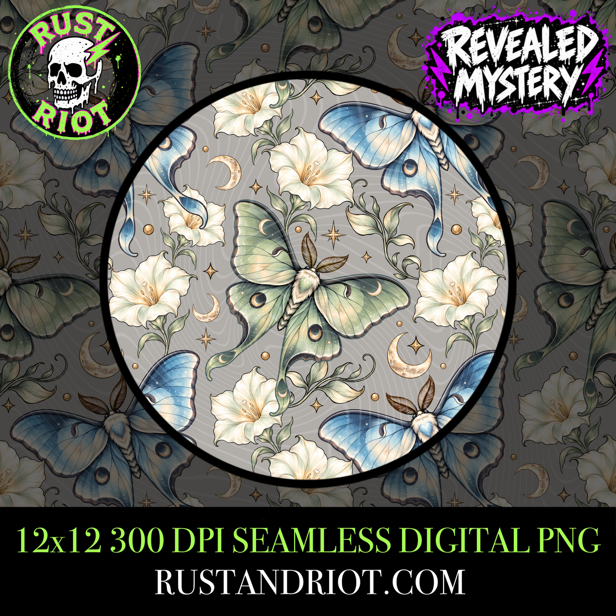 Lunar Wings | Celestial Moth | PNG Digital Download