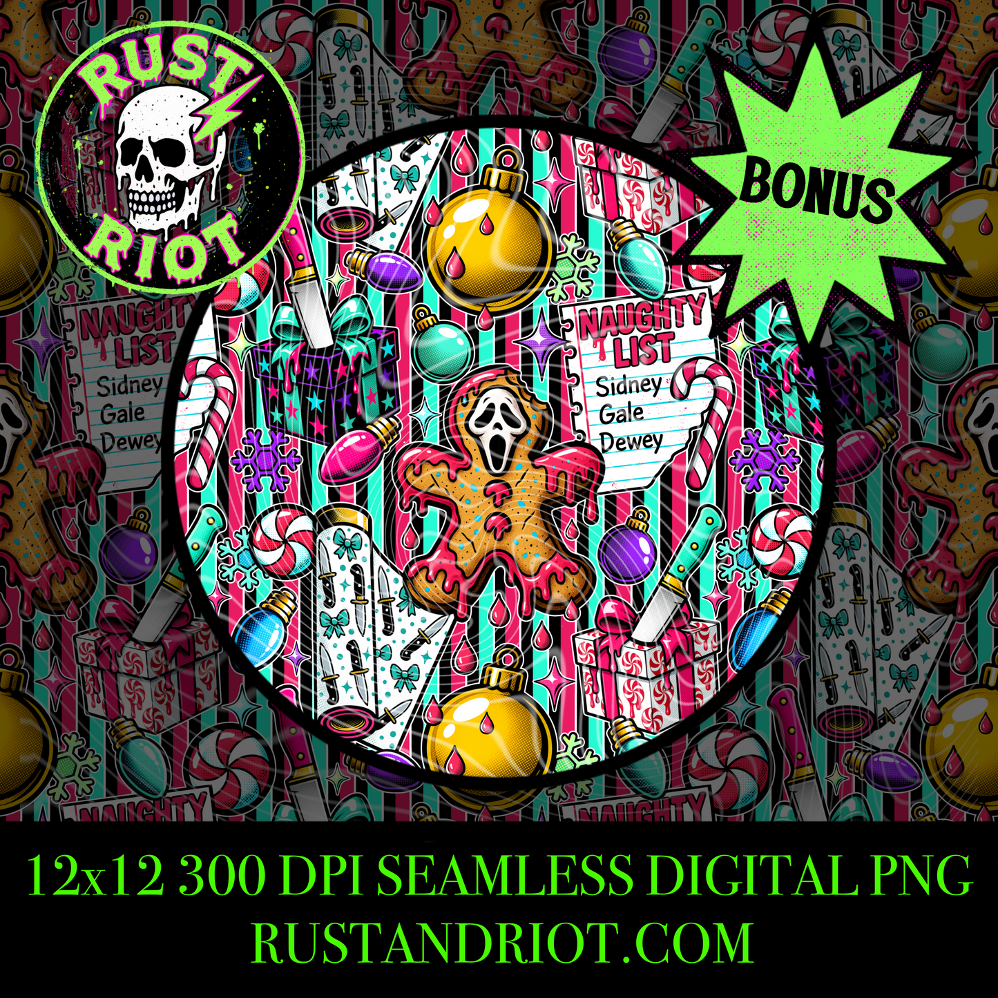 Slay Ride | Neon Horror Christmas Everything Bundle | PNG Digital Download