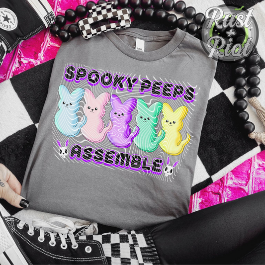 Spooky Peeps Assemble Easter Main PNG Digital Image for UVDTF or Sublimation Printing