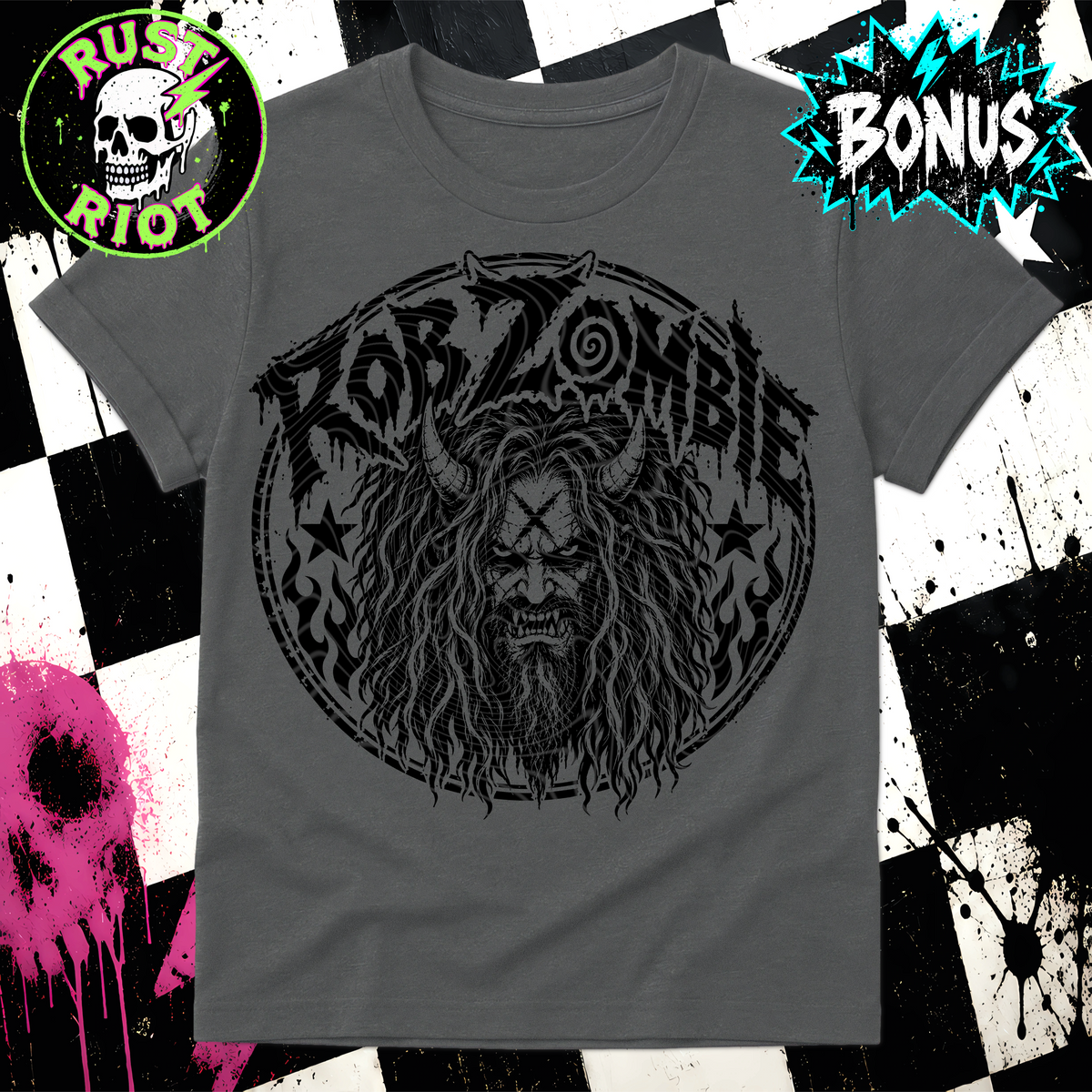 Electric Devil Tee Graphic | Rock & Roll Horror | PNG Digital Download