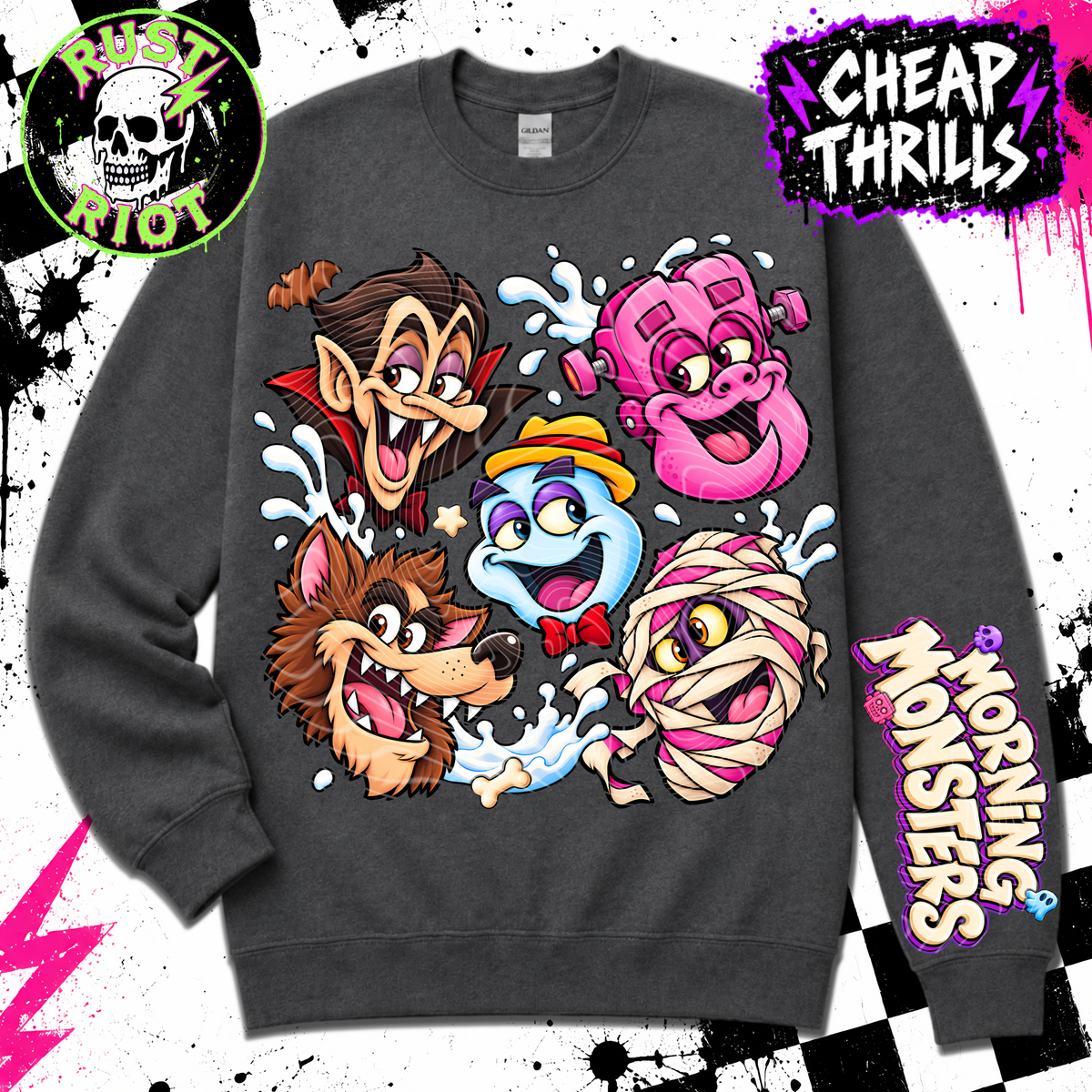 Morning Monsters | Retro Monster Cereal Collection | PNG Digital Download