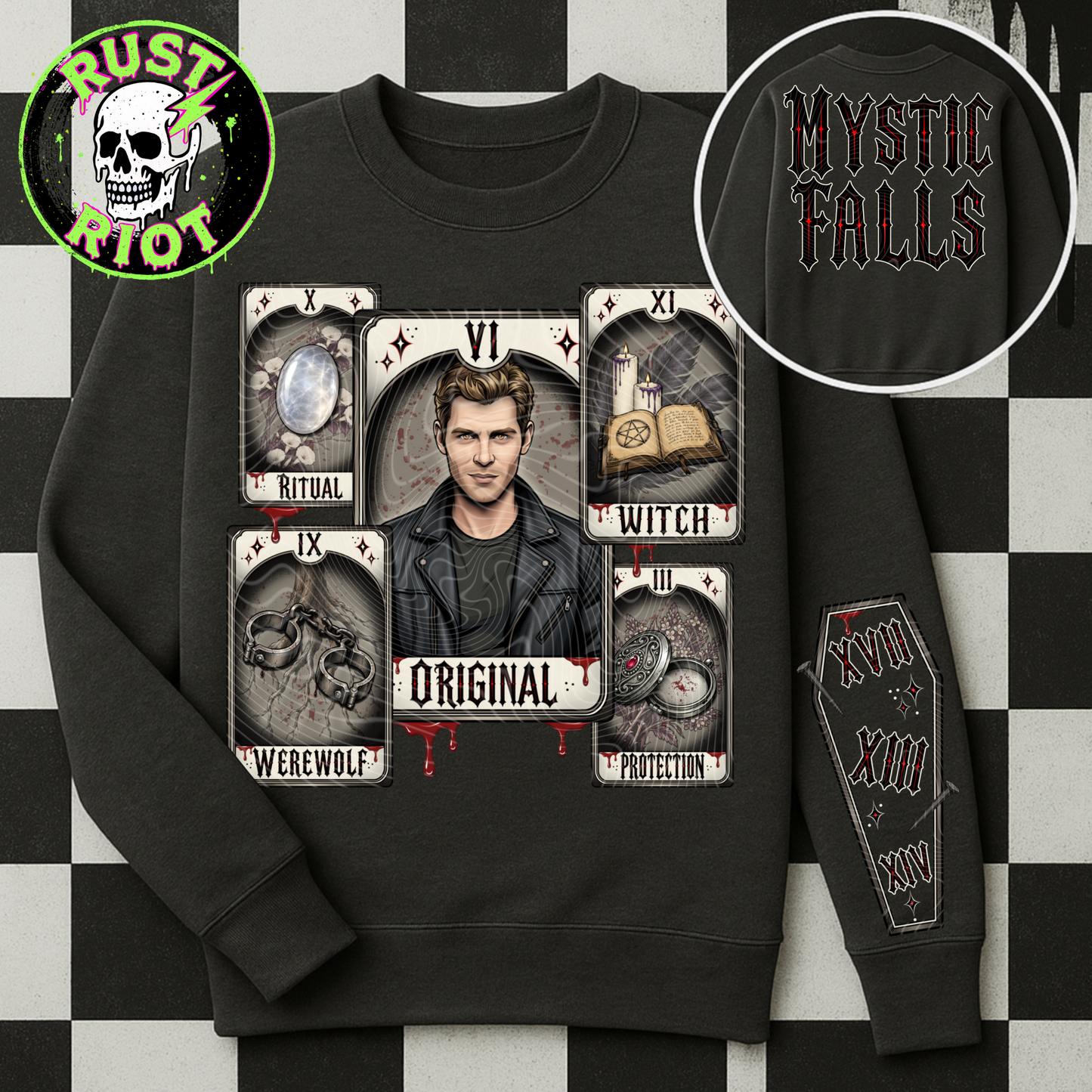 Bloodline Arcana Tee Graphic | Neo Trad Vampire Tarot | PNG Digital Download