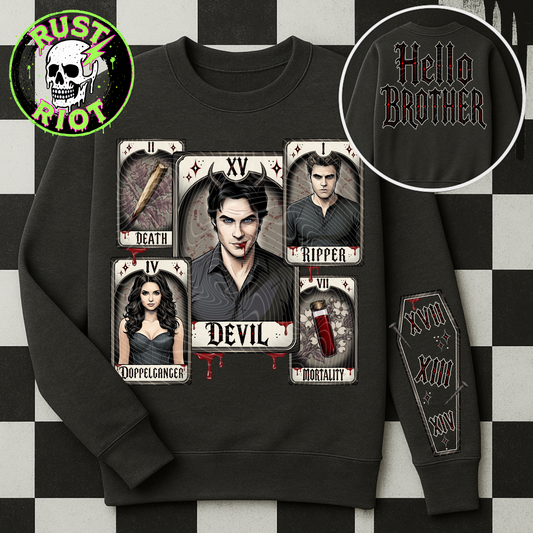Bloodline Arcana Tee Graphic | Neo Trad Vampire Tarot | PNG Digital Download