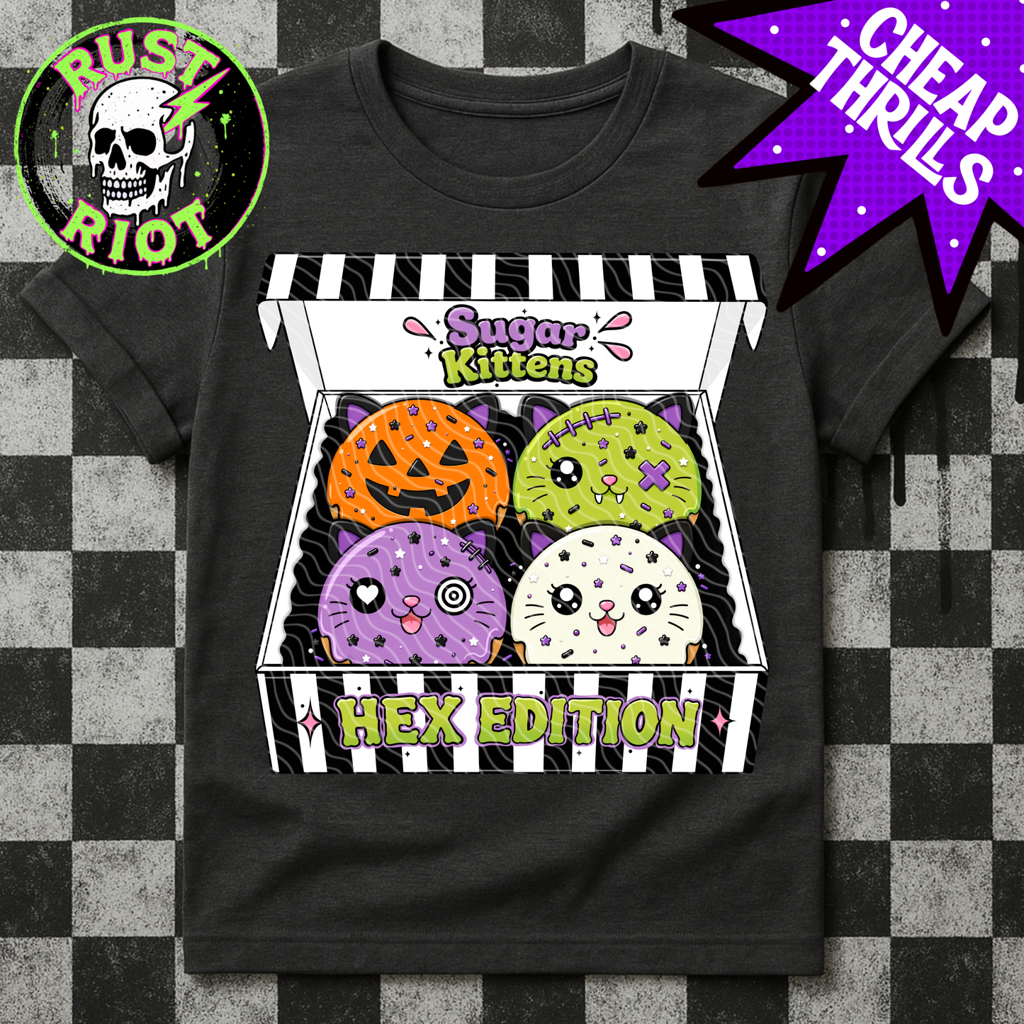 Sugar Kittens Hex Edition | Halloween Cat Donut Collection | PNG Digital Download