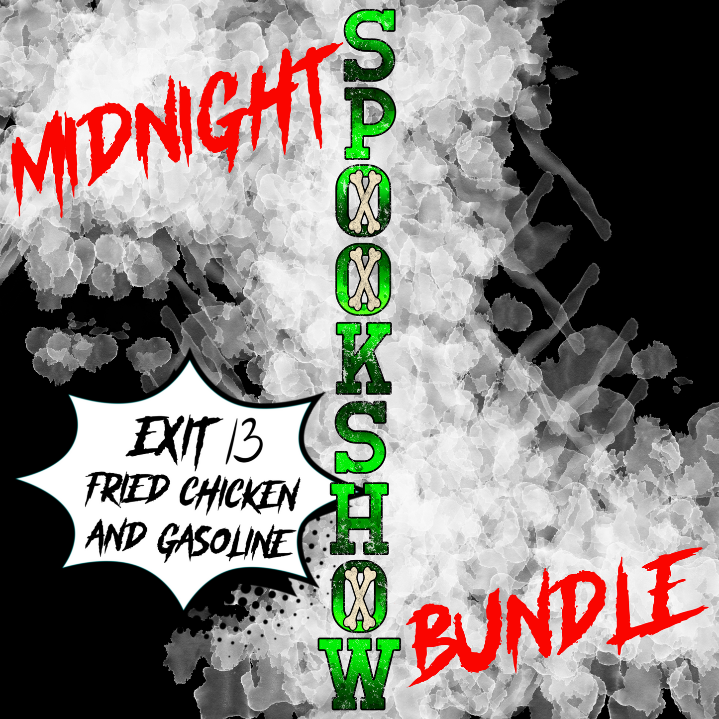 Midnight Spookshow Everything Bundle, Main PNGs, Seamless, Color Coordinates, 16oz Glass Can, 20oz Skinny Tumbler, 2000s Cult Classic Digital images for Fabric, Sublimation, DTF, DTG, UVDTF, and Sublimation Printing