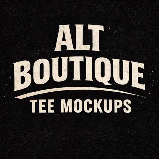 Alt Boutique Tee Mockup Bundle - 10 Colors | PNG Digital Download