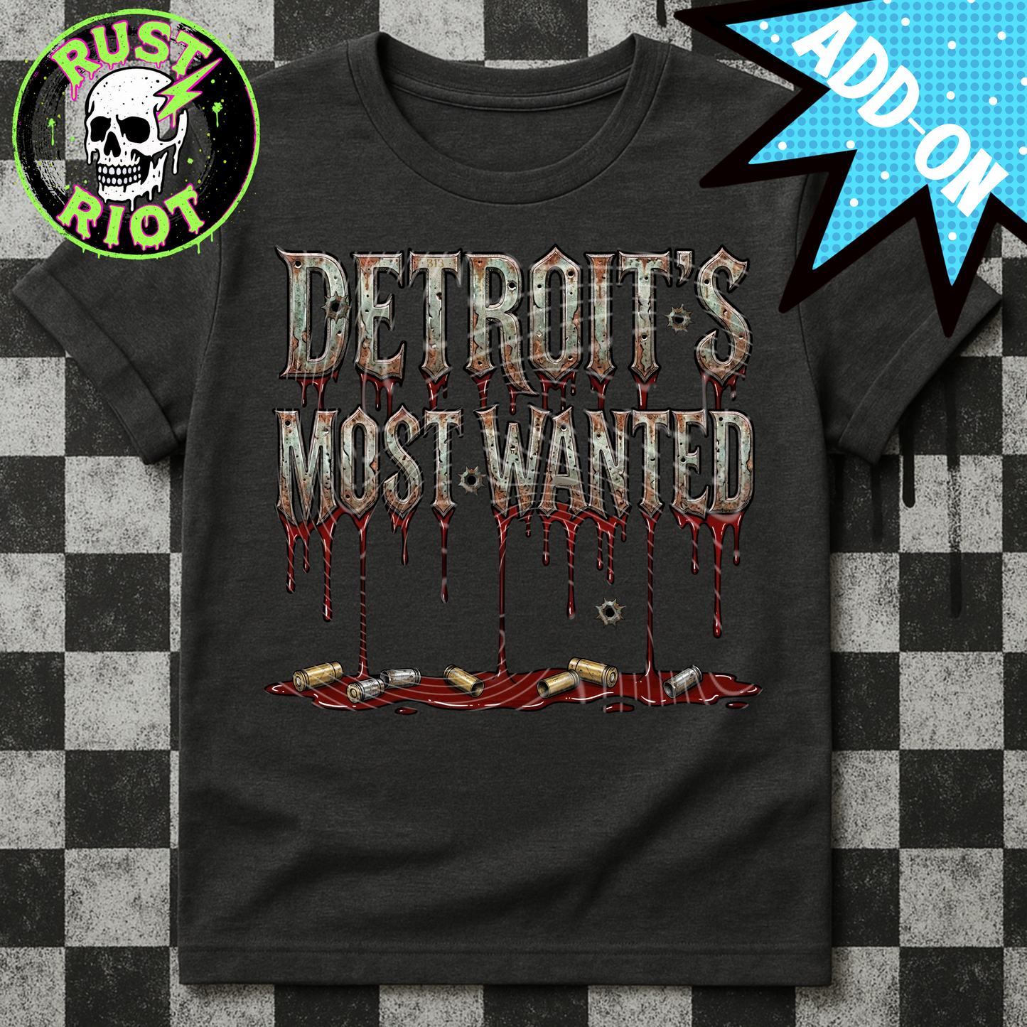 Detroit’s Most Wanted – Side A | Gritty Comic Graphic | PNG Digital Download
