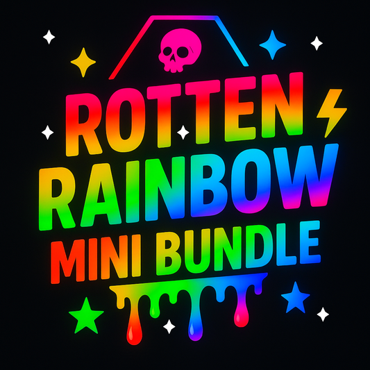 Rotten Rainbow Mini Bundle | Creepy Cute Neon Horror Text PNGs