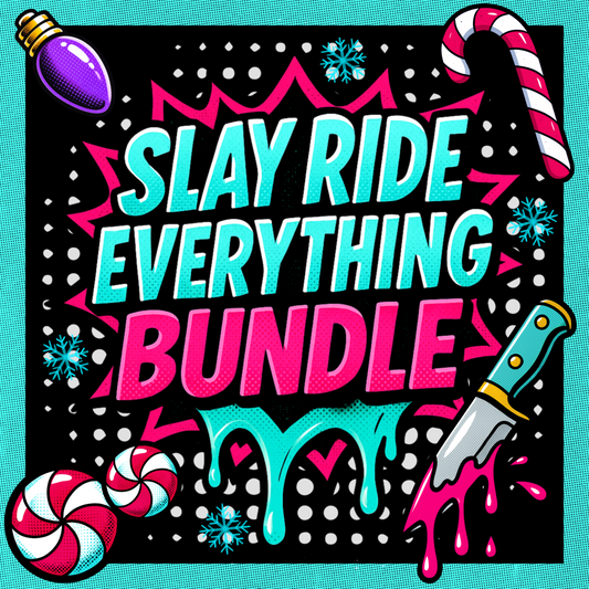 Slay Ride | Neon Horror Christmas Everything Bundle | PNG Digital Download