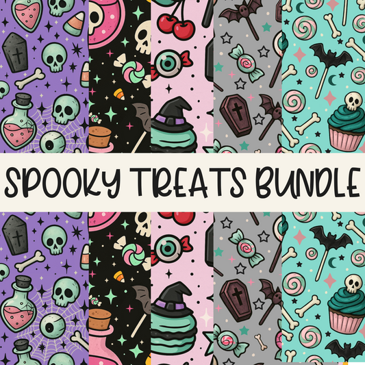 Spooky Treats Mini Bundle Digital Graphic Images for Fabric, DTF, DTG, UVDTF, and Sublimation Printing