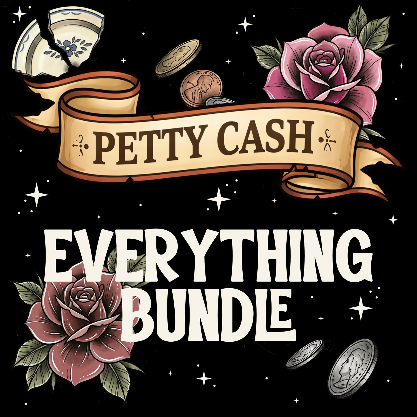 Petty Cash | Dark Comedy Cult Classic Everything Bundle | PNG Digital Download