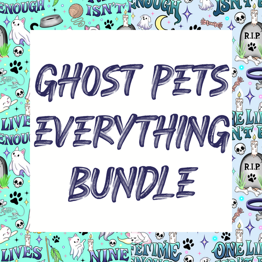 Ghost Pets Everything Bundle, Digital images for Fabric, DTF, DTG, UVDTF, and Sublimation Printing