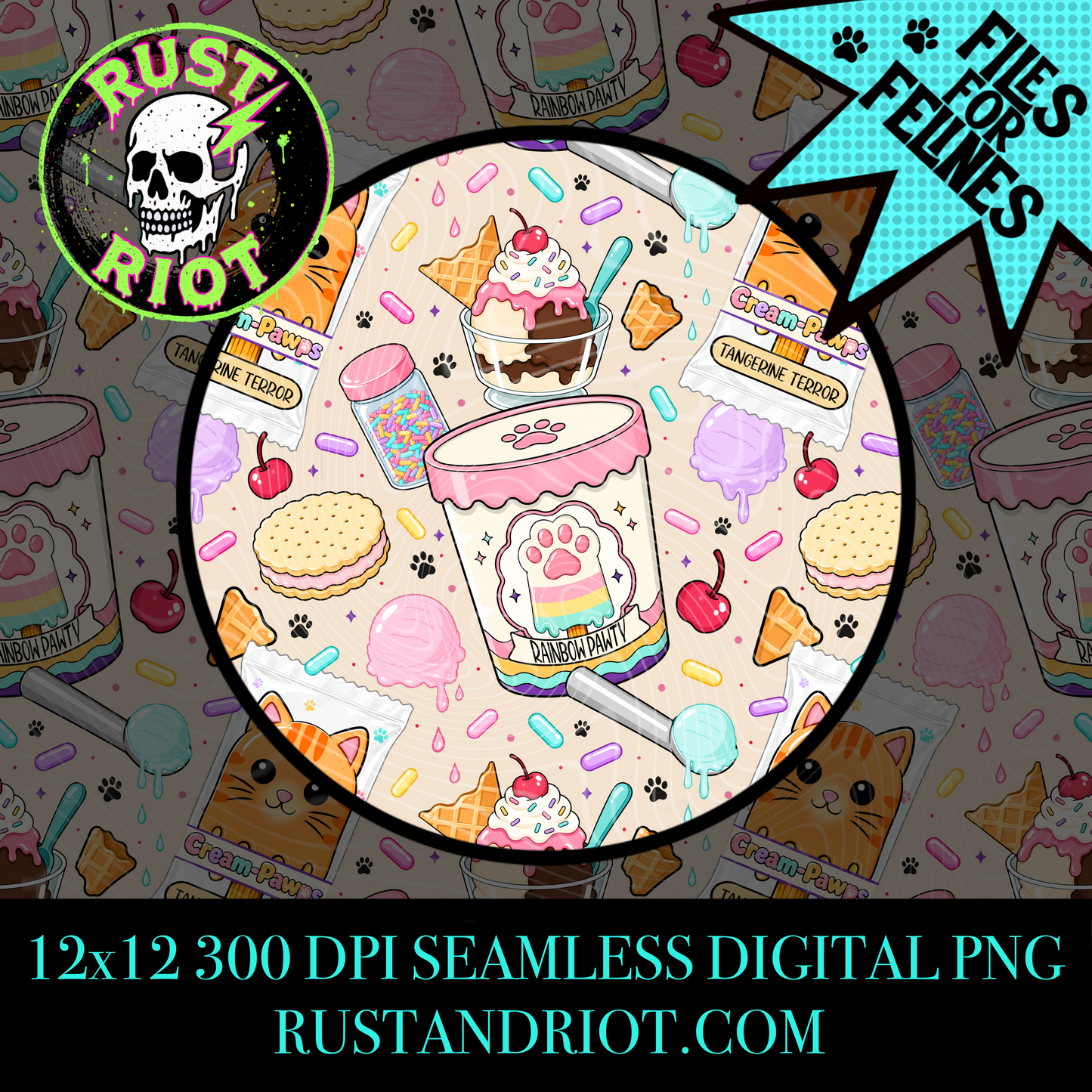 Cream Pawps | Kawaii Pop Art Collection | PNG Digital Download